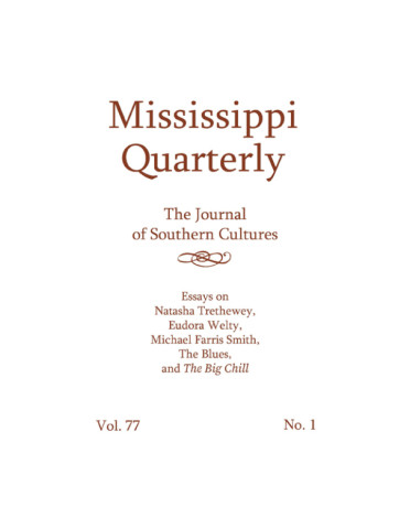 Cover image of Mississippi Quarterly: The Journal of Southern Cultures