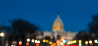 Blurry Image of the White House at Night - Politics and Law Subject Image