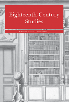 Eighteenth-Century Studies (ECS) journal cover issue 53.4