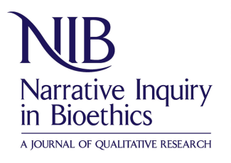 Logo for the journal NIB: Narrative Inquiry in Bioethics — A Journal of Qualitative Research