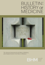 Bulletin of the History of Medicine Summer 2022 Cover