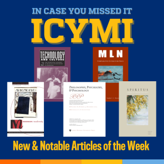 ICYMI: New & Notable Articles of the Week header. A collage of this week's featured journal covers