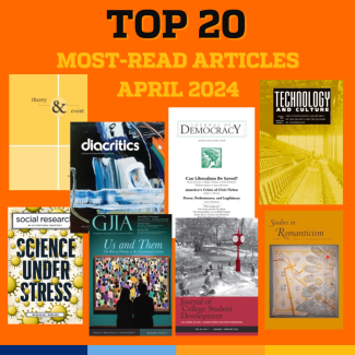 Top 20 Most-Read Articles April 2024 header, featuring a collage of some of the included journal covers