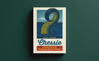 The book cover of Chessie, featuring a blue tentacle in the Chesapeake Bay