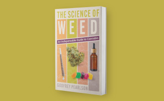 The book cover of The Science of Weed on a green background